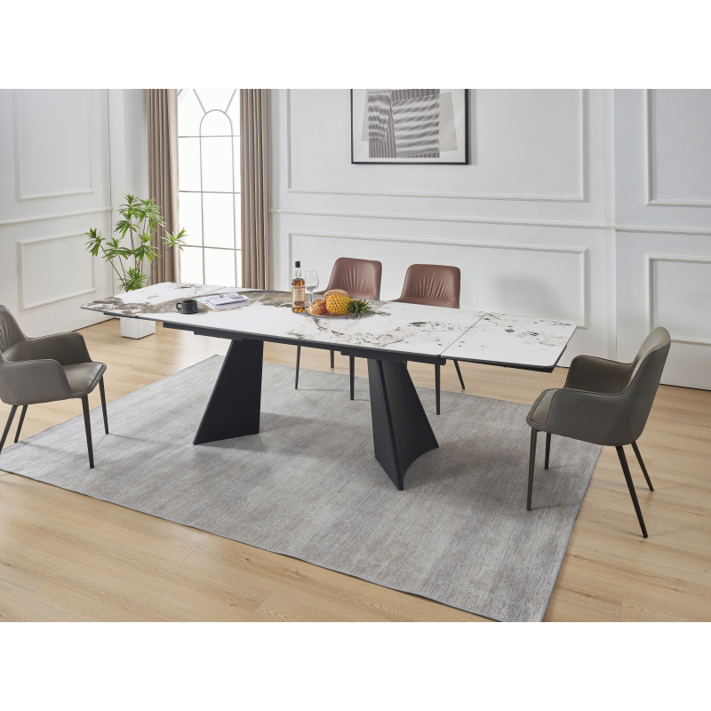 Tavolo Holger Dimensione 180(240)*90*76 Top Marrone + Gambe Nere