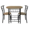 Set Tavolo e 2 Sedie Brema MDF Oak Struttura Nera Giardino