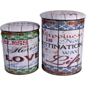 Puff Metallo/pvc Lovelife 30x30x37