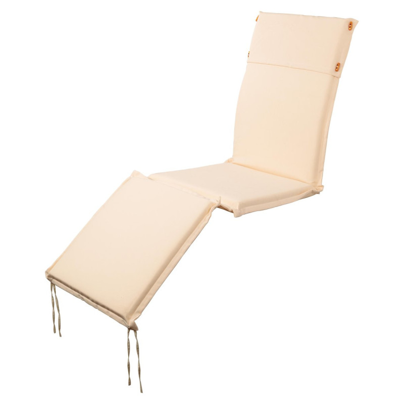 Set di 4 Cuscini per Sdraio Ecru Comodi e Resistenti