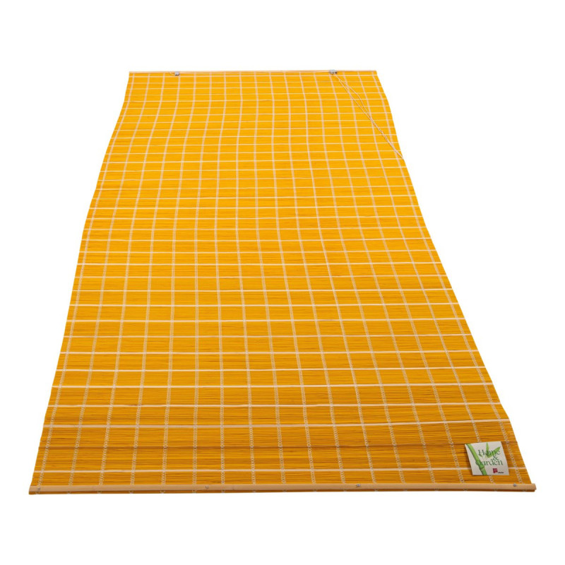 Set di 6 Tende Bambù 120x260 cm Gialla Naturale per Interni/Esterni