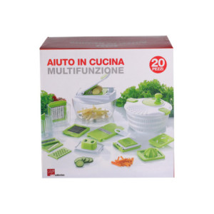 Zoom Set di 6 confezioni 20 Pezzi Aiuto In Cucina Bianco/verde Abset Acciaio