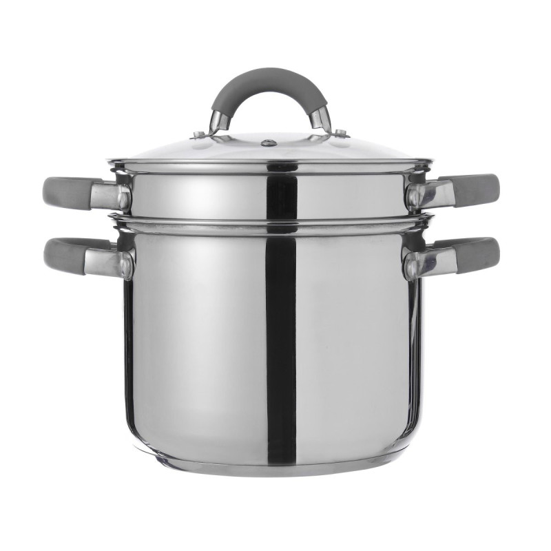 Set di 4 Cuociscola 3 Pezzi Ø20 cm Inox Manici Silicone