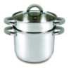 Set di 4 Cuociscola 3 Pezzi Ø20 cm Inox Manici Silicone