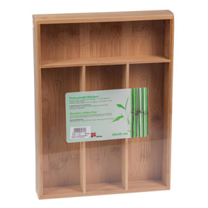 Zoom Set di 6 Porta Posate Con 4 Scomparti 35,5x26,3x5 Cm Bamboo