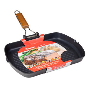 Zoom Set di 6 Bistecchiere 26x36 Cm Zephyr In Alluminio Pressofuso Con Manico Pieghevoli