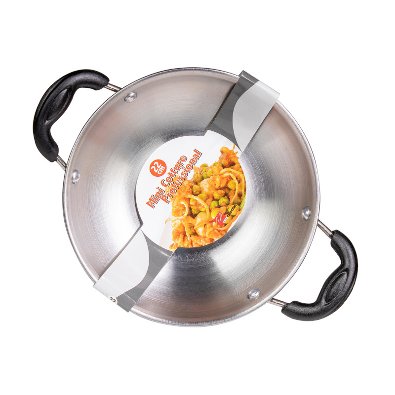 Set di 6 Tegami 22 cm 2 Manici Inox Pratici e Resistenti