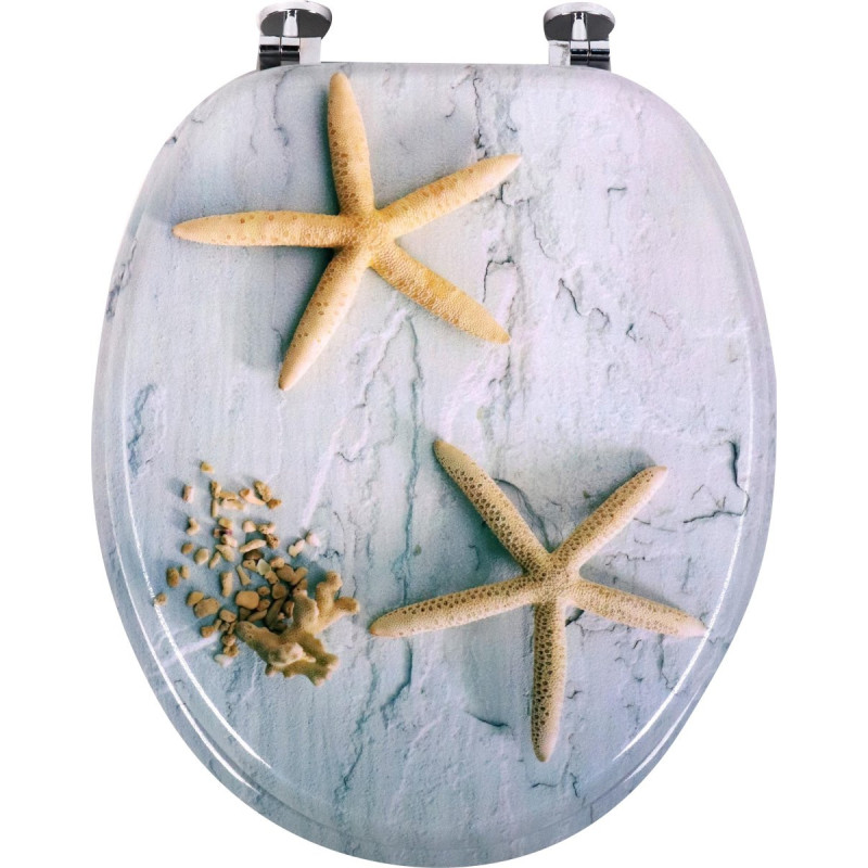 Set di 5 Assi WC Starfish MDF Decorate per Bagno Moderno