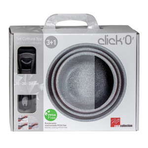 Zoom Set di 6 confezioni 3+1 Padelle 20/24/ Cassortiti 16 + Manico Amovibile