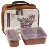 Set di 6 Lunch Box con Contenitore 870+390 ml Pratici e Colorati