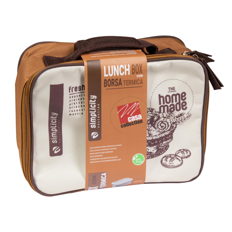 Set di 6 Lunch Box con Contenitore 870+390 ml Pratici e Colorati
