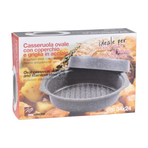 Zoom Set di 6 confezioni 3 Pezzi Casseruola Ovale 34x24x10/30x21x5 Carbon Steel