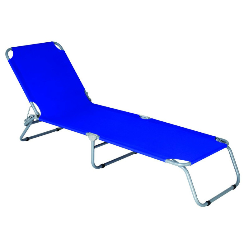 Set di 4 Lettini Alluminio Blu 190x57x27 cm Resistenti e Comodi