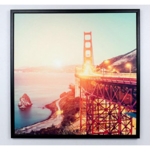 Set di 4 Stampe Su Tela Con Cornice Nera Sunset 80x80