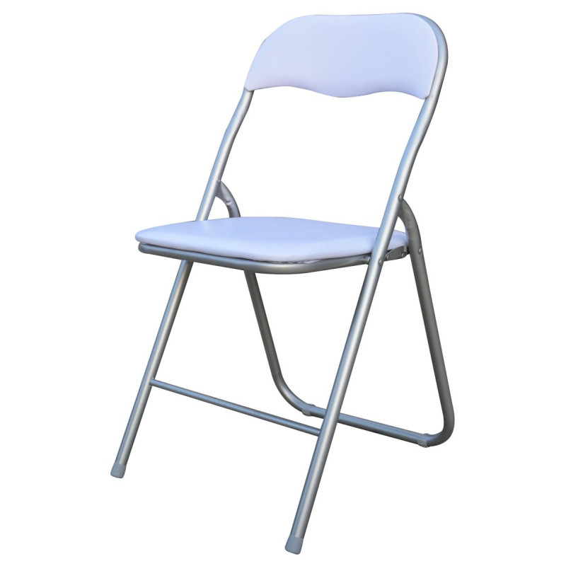 Set di 6 Sedie Pieghevoli Monocolore Bianco 44x45x79 cm Metallo