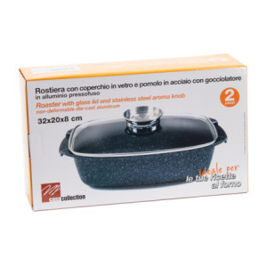 Zoom Set di 4 Rostiere Alluminio Pressofuso Con Coperchio 32x20 Cm