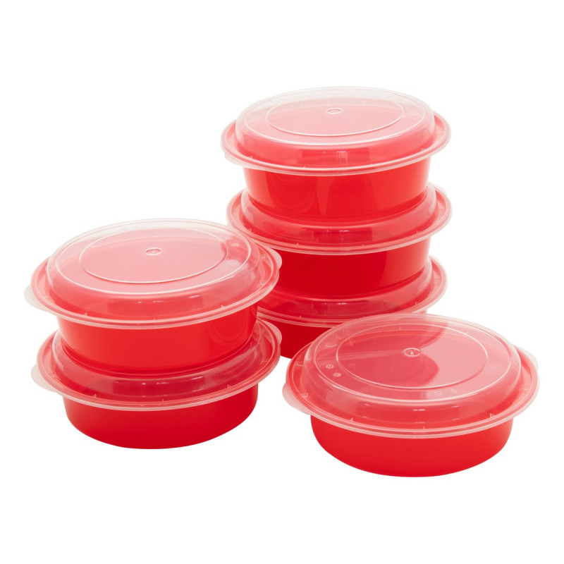 Set 6 Confezioni 6 Contenitori Tondi 650 ml Pratici e Versatili