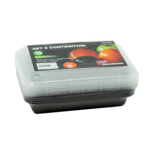 Zoom Set di 6 confezioni 6 Pz Contenitori Rettangolari 650 Ml