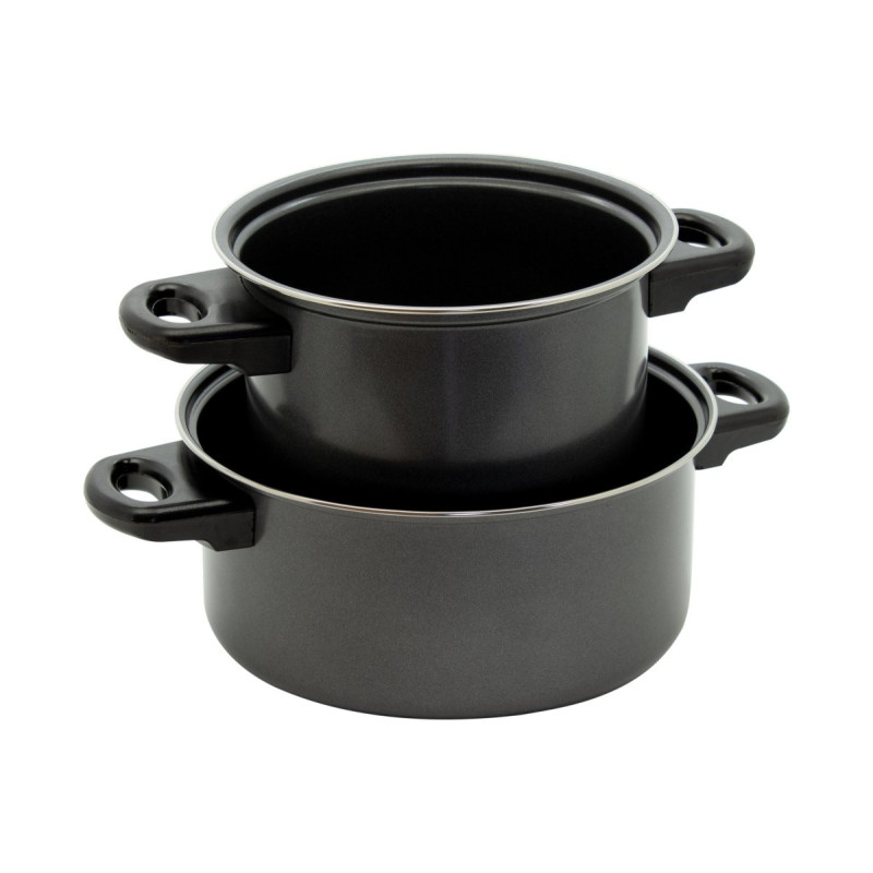 Set 4 Confezioni 2 Casseruole 2 Manici Ø20-24 cm Grigio