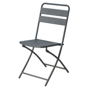 Set di 2 Sedie Pieghevole Acciaio Grigio Scuro 42*50*85
