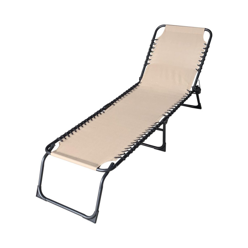 Set di 2 Lettini Pieghevoli 190x58x27 cm Beige Alluminio Design