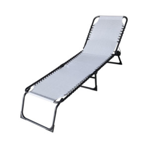 Set di 2 Lettini Pieghevole Grigio 190x58x27