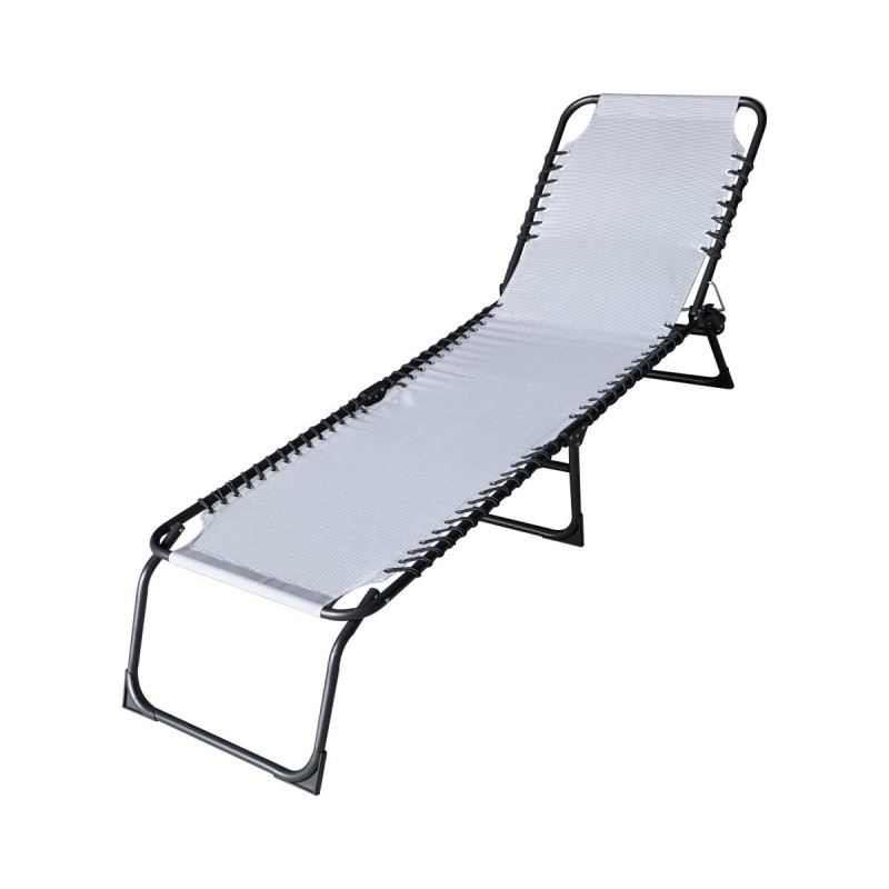 Set di 2 Lettini Pieghevoli 190x58x27 cm Grigio Alluminio Design