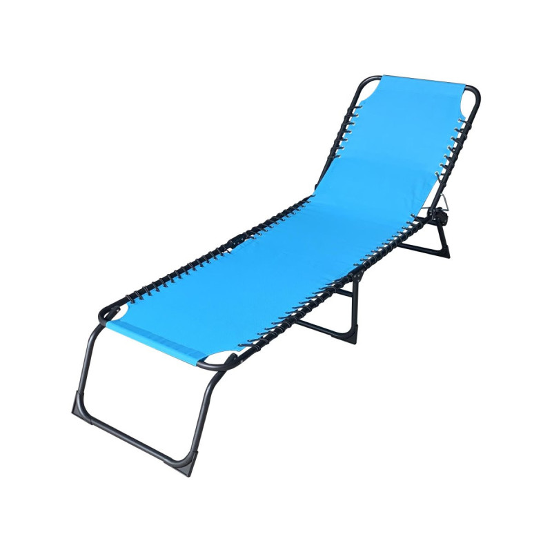 Set di 2 Lettini Pieghevoli 190x58x27 cm Blu Chiaro Alluminio