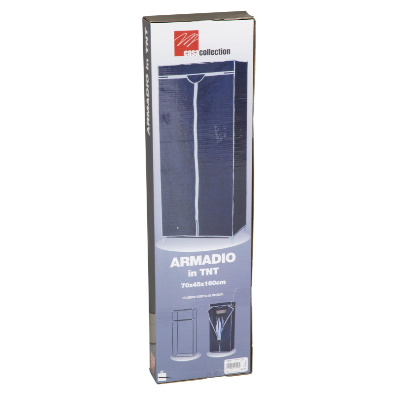 Set di 5 Armadi in Tessuto TNT con Ripiano 70x45x160 cm Grigio