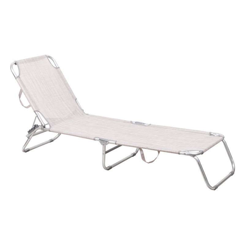 Set di 4 Lettini Alluminio Pieghevole 190x57x27 cm Grigio Melange