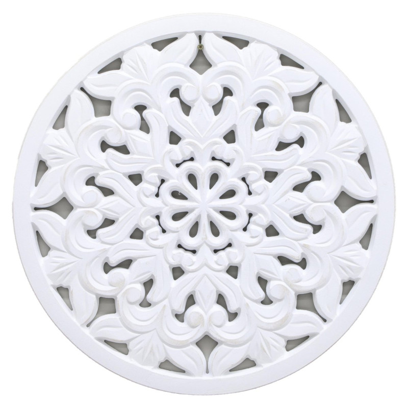 Set di 4 Decorazioni Murale Tonda Scolpita Shiva 50x2