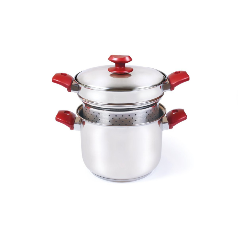 Set di 4 Confezioni 3 Pezzi Spaghetti Stile Ø22 cm Acciaio
