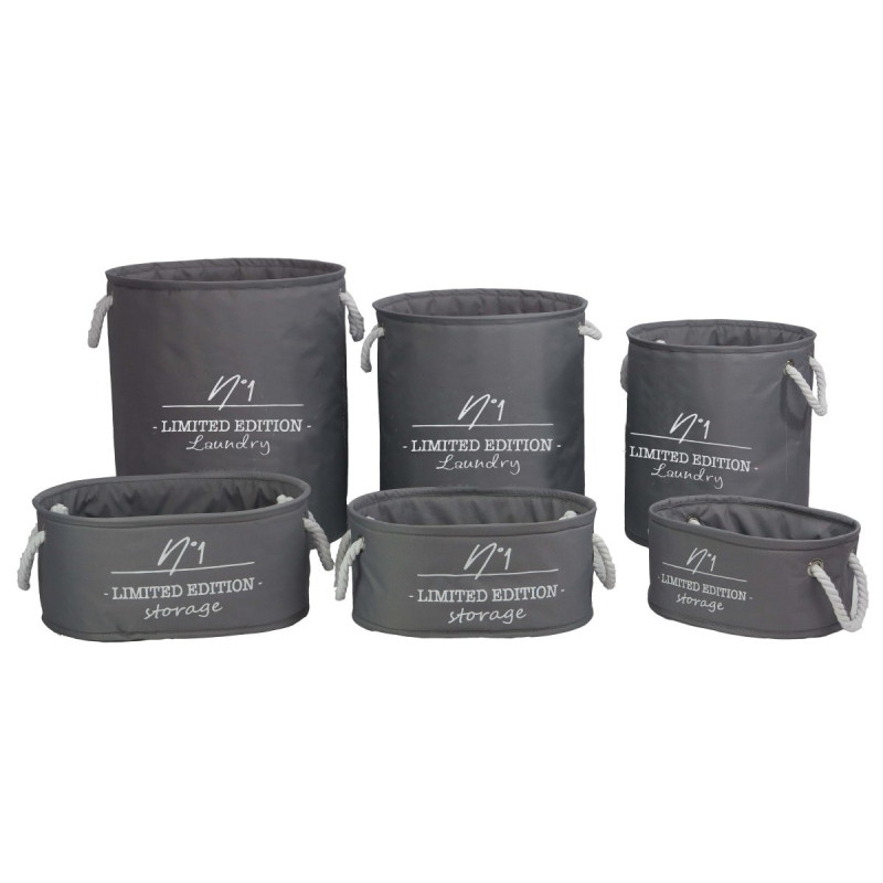 Set di 2 Confezioni 6 Portatutto Storage Limited Edition Grigio Scuro