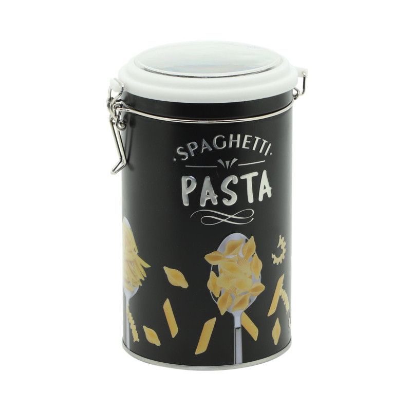 Set di 6 Scatole Latta Tonda Decorazione Pasta 11x11x19 Cm