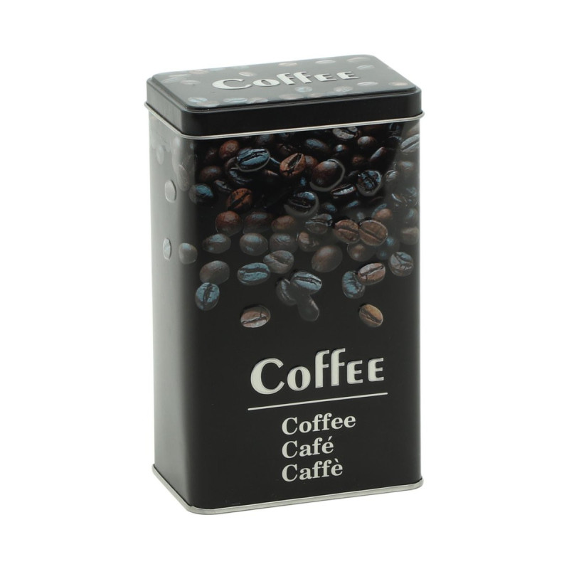 Set di 6 Scatole Latta Rettangolari Decorazione Caffè 9x6x16 cm
