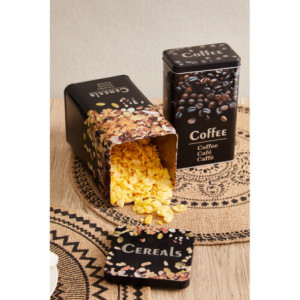 Zoom Set di 6 Scatole Latta Rettangolare Decorazione Caffe' 9x6x16 Cm