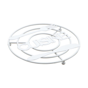 Set di 6 Appoggiapentole Tondo Cusine Bianco Ø 20 Cm Filo Metallico