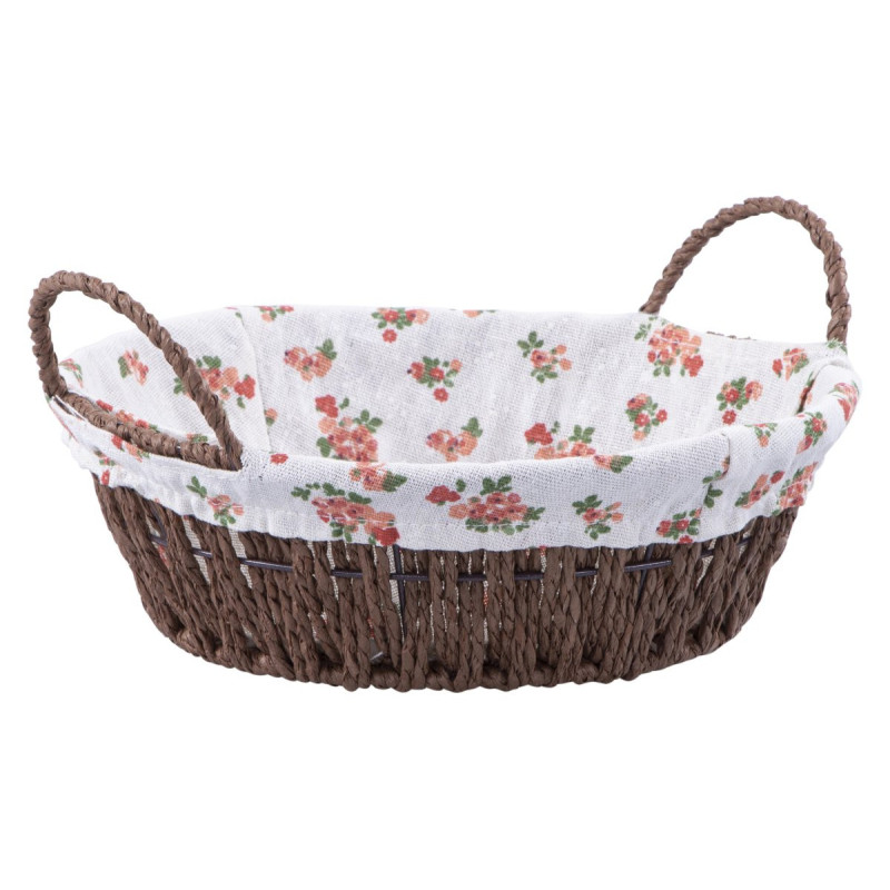 Set di 6 Cestini Rotondi 24 cm Cordoncino Carta e Metallo