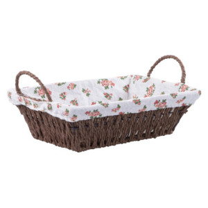 Set di 6 Cestini Rettangolare 26x19 In Cordoncino Di Carta Anima Metallo Con Ferretto