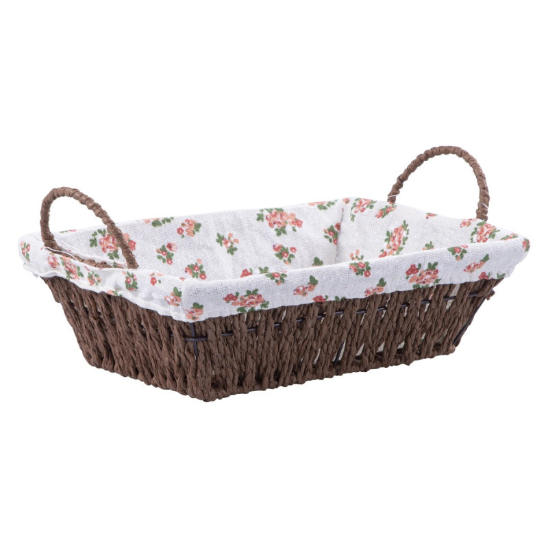 Set di 6 Cestini Rettangolari 26x19 cm Cordoncino Carta Metallo