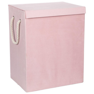 Set di 6 Portabiancheria In Velluto Con Manici 40x30x50 Cm Rosa