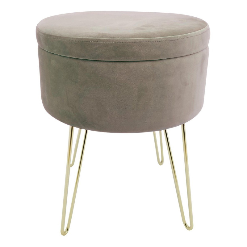 Set di 3 Sgabellini Rotondi Orlando Beige 37,5x37,5x45 cm