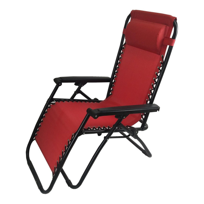 Set di 2 Sdraio Pieghevole Bordeaux - Lettini Alluminio Giardino