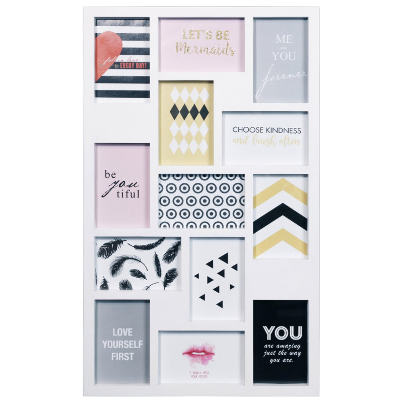 Set di 6 Portafoto 13 Posti Edge 63,5x38 Bianco Moderno