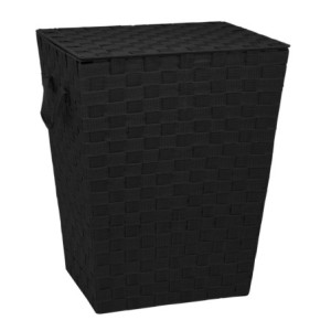 Set di 4 Portabiancheria Rettangolare Pp Grigio Nero 40x30x50