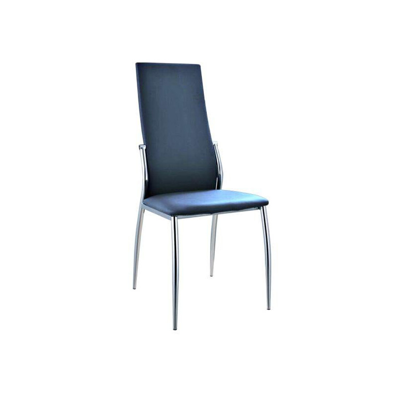Set di 6 Sedie Melany Nero PVC 43,5x41,5x99 - Sedie Imbottite