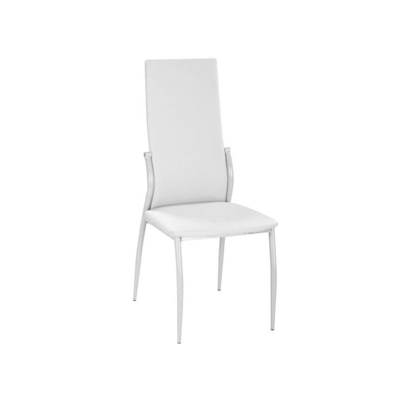 Set 6 sedie Melany bianche PVC 43,5x41,5x99cm moderne imbottite