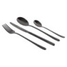 Set 6 confezioni 24 posate Dorset acciaio nero 18/0 cucina elegante