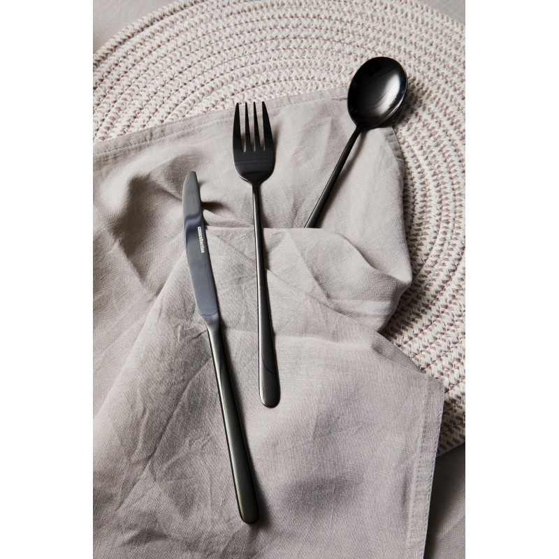 Set 6 confezioni 24 posate Dorset acciaio nero 18/0 cucina elegante