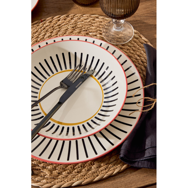Set 6 confezioni 24 posate Dorset acciaio nero 18/0 cucina elegante